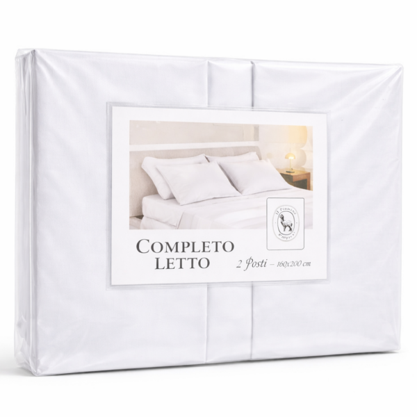 COMPLETO LENZUOLA IN PURO COTONE - BIANCO